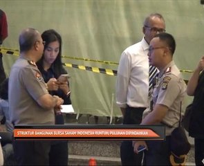 Struktur bangunan Bursa Saham Indonesia runtuh, puluhan dipindahkan