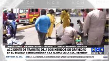 Dos heridos de gravedad en accidente vial entre motociclistas en bulevar Centroamérica de la capital