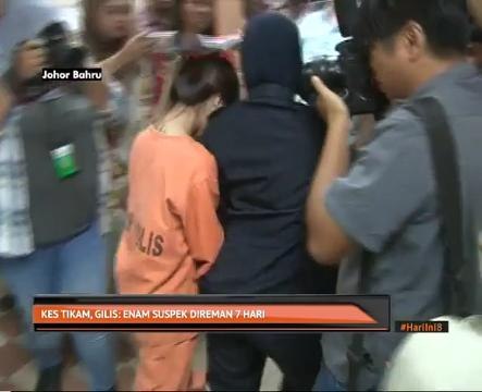 Kes tikam, gilis: Enam suspek di reman 7 hari