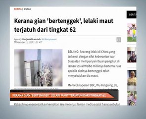 Kerana gian "bertenggek" lelaki maut terjatuh dari tingkat 62