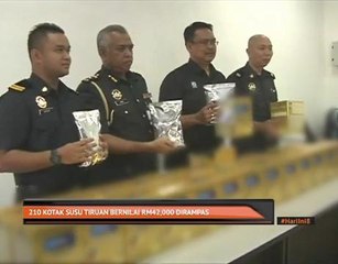 210 kotak susu tiruan bernilai RM42,000 dirampas