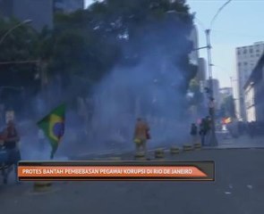 Protes bantah pembebasan pegawai korupsi Rio De Janeiro