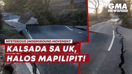 Download Video: Kalsada sa UK, halos mapilipit dahil sa misteryosong paggalaw ng lupa! | GMA News Feed