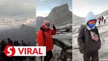 Rare snow phenomenon at Mt Kinabalu a pleasant surprise for climbers, guides
