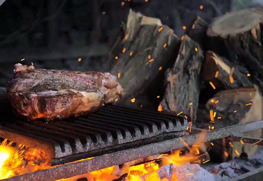 Beep piece bon fire cooking with fire sparks