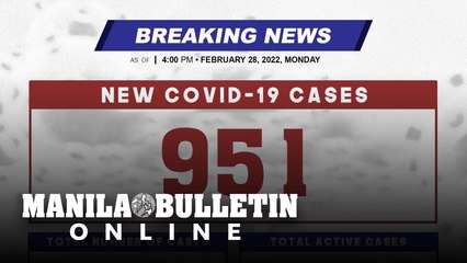 DOH reports 951 new cases, bringing the national total to 3,661,997, as of FEBRUARY 28, 2022