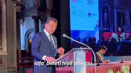 İmamoğlu, Floransa’da düzenlenen konferansta Kur’an'dan sure okudu: "İyilikle kötülük bir olmaz"