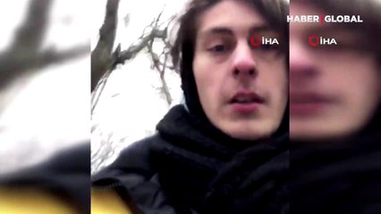 Ukrayna'da Türk genci sığınağa koşarken bombalama anını böyle görüntüledi