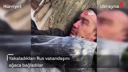 Şaşırtan anlar! Rus vatandaşını ağaca bağladılar