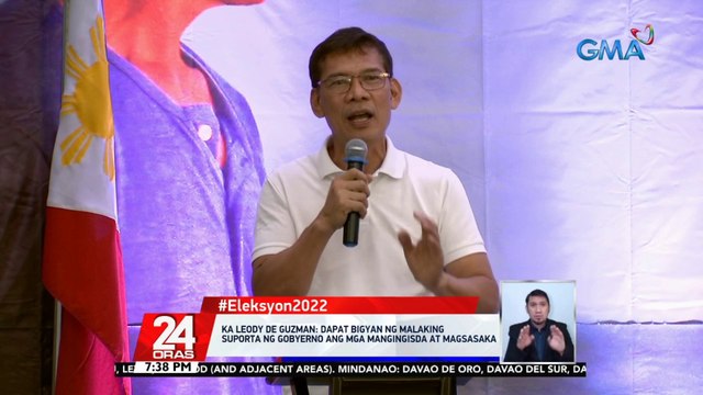 Ka Leody de Guzman: dapat bigyan ng malaking suporta ng gobyerno ang mga mangingisda at magsasaka | 24 Oras