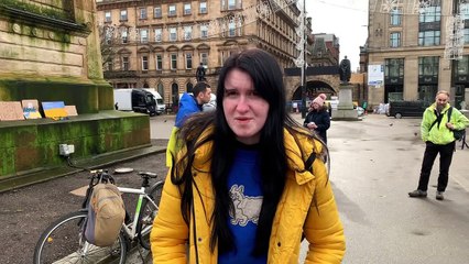 People in Glasgow discuss if the UK Government is doing enough to help people in Ukraine