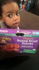 Mom Catches Child Trying to Bite Her Way into Fruit Snacks