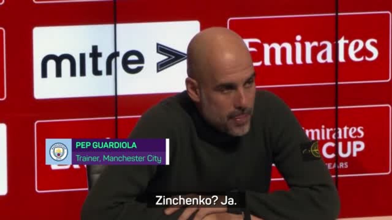 Guardiola: 'Zinchenko wird spielen'