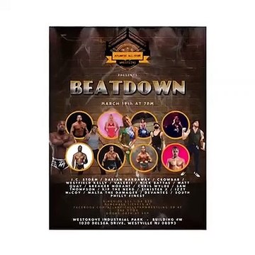 Atlantic All-Star Wrestling Presents - Beatdown - Saturday March 19th at 7pm. Darian Hardaway vs. Westfield Kelly Westfield comes over from OutBreak Wrestling to battle Darian, in a #1 contenders match.