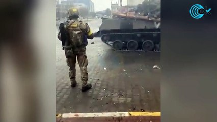 Batalla por el control de la ciudad de Hostomel en Ucrania