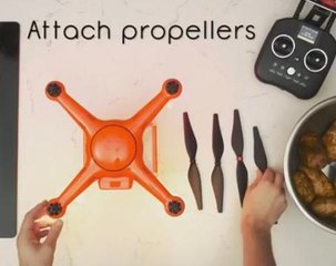 Meal prep gets messy in amusing drone cooking video