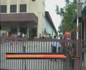 Warga asing melecur tong gas meletup