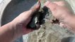 Gritty earthy sand pouring in water with crumbling  Cr;  asmr chunks yt - crumbly crunchy asmr yt