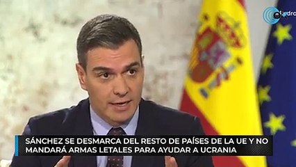 Sánchez se desmarca del resto de países de la UE y no mandará armas letales para ayudar a Ucrania