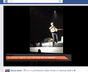 Ed Sheeran tujukan lagu khas buat bayi di konsert