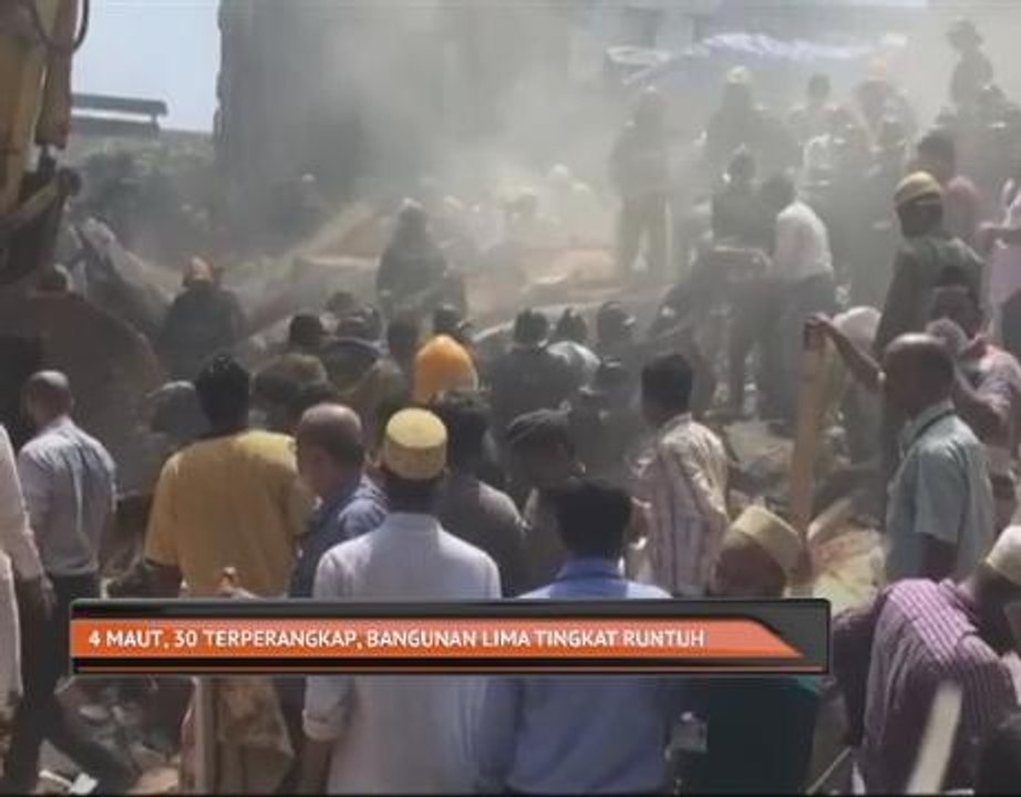 4 maut, 30 terperangkap, bangunan lima tingkat runtuh
