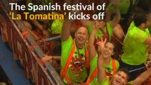 Revelers hurl tomatoes at each other in Spanish festival