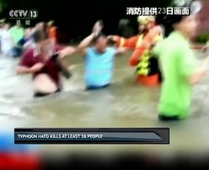 Typhoon Hato slams southern China killing at least 16 people