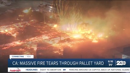 Check This Out: Massive fire tears through CA pallet yard