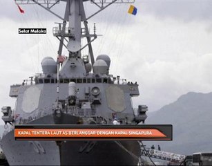 Kapal tentera laut AS berlanggar dengan kapal Singapura