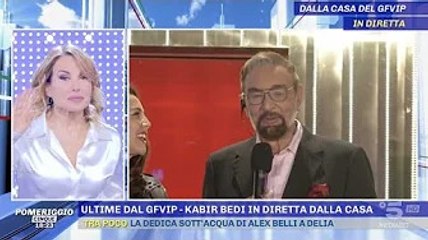 Pomeriggio Cinque: Barbara d'Urso ha un problema tecnico in diretta con Kabir Bedi E' terminata anch