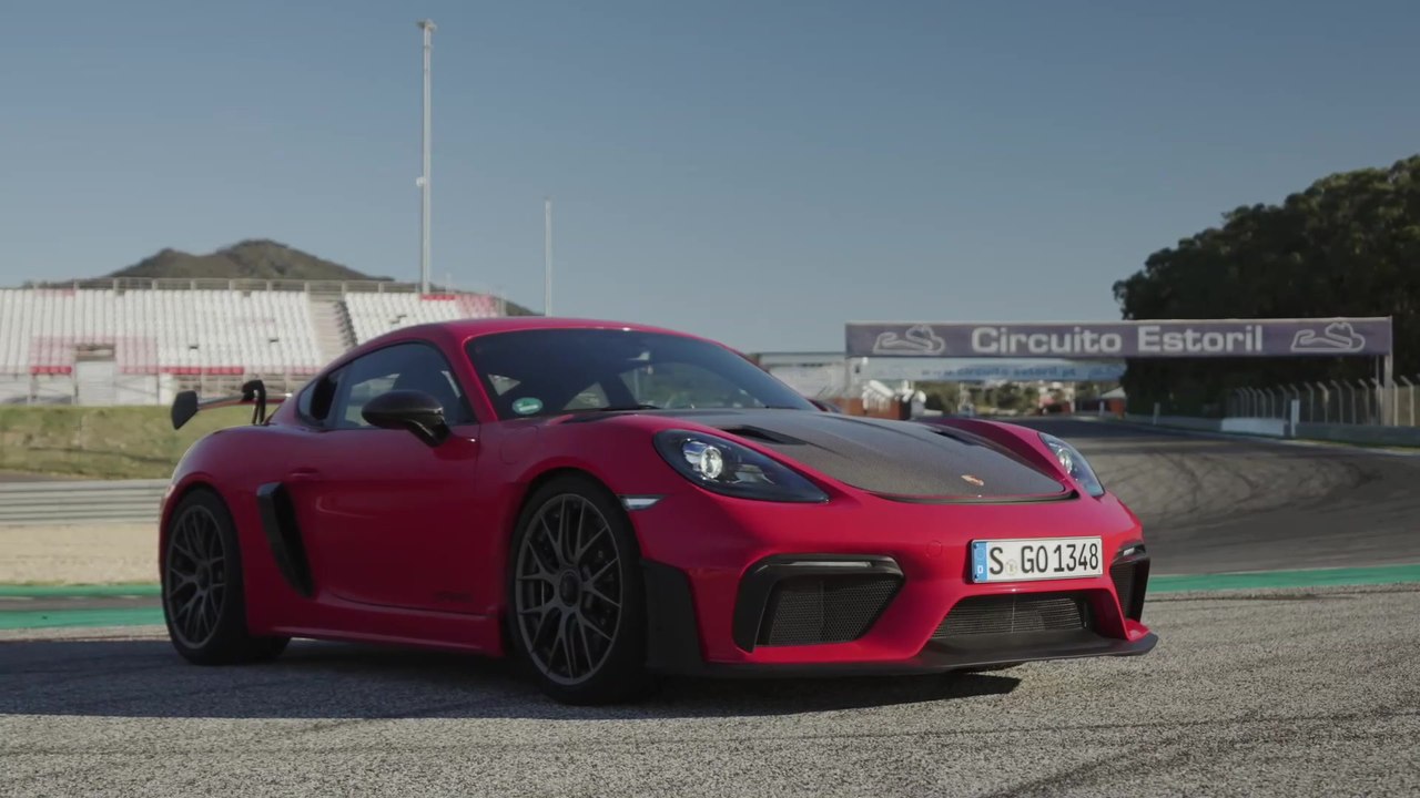 The new Porsche 718 Cayman GT4 RS Design in Red