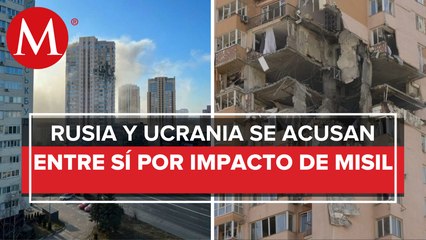 Ucrania reporta que misil impactó contra edificio residencial de 30 pisos en Kiev