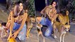 Cute! Sonnalli Seygall Gets Busy Playing With Dogs At A Film Screening