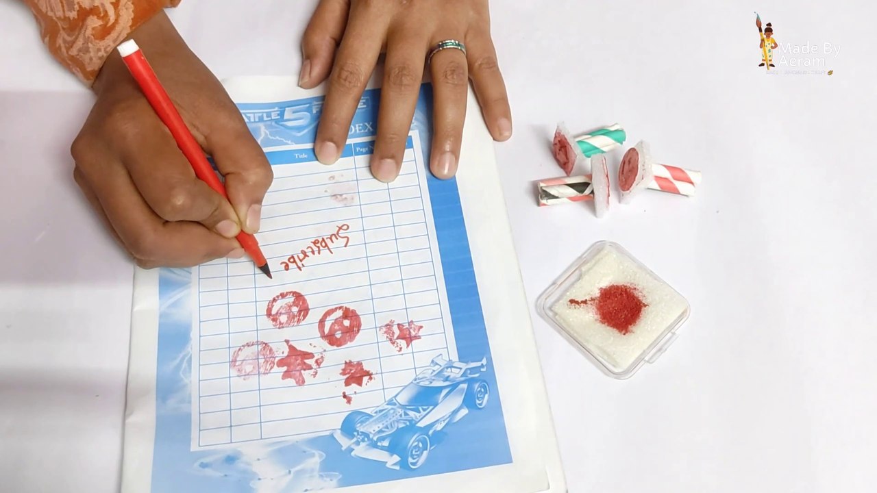 How to make paper stamp  Making paper stamp with spong