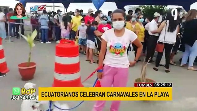 Tumbes: miles de ecuatorianos celebran carnavales en playas norteñas del Perú