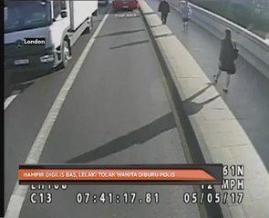 Hampir digilis bas, lelaki tolak wanita diburu polis