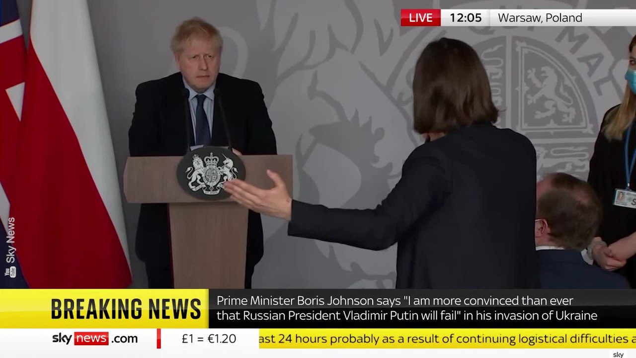 Ukrainian woman breaks down in tears as she makes emotional appeal to Boris Johnson