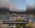 Smoke clouds sky as fires burn in southern France