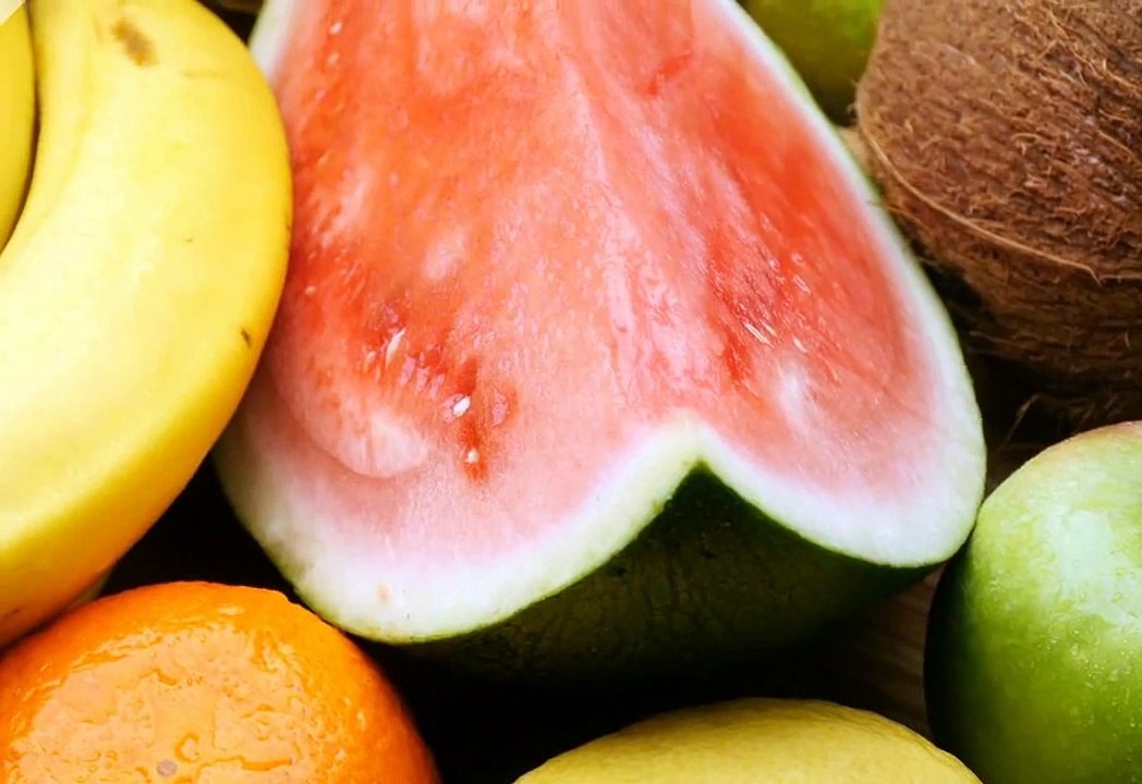 Cut watermelon with other fruits