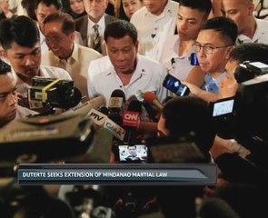 Duterte seeks extension of Mindanao martial law