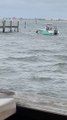 Boat Has Trouble Docking on Windy Day