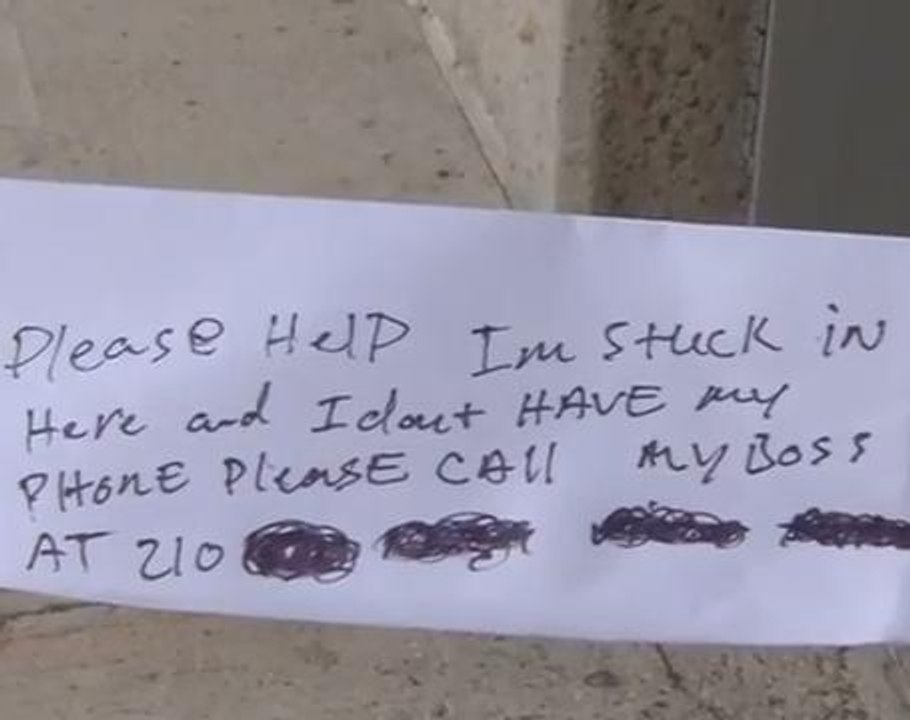 Man stuck inside ATM, slips 'please help' notes
