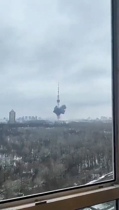 Kiev’de TV verici kulesi böyle vuruldu