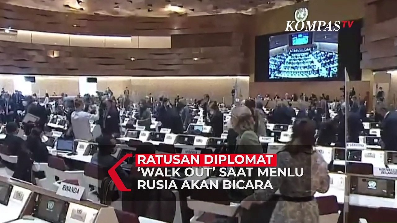 Aksi Ratusan Diplomat 'Walk Out' Saat Menlu Rusia Sergey Lavrov Akan Berpidato