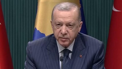 Cumhurbaşkanı Erdoğan, Kosova Cumhurbaşkanı ile basın toplantısında açıklamalarda bulundu