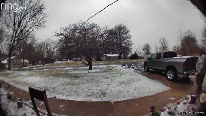 Man Slips on Ice and Lands Flat on His Back