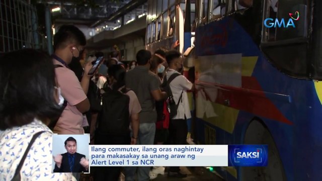 Ilang commuter, ilang oras naghintay para makasakay sa unang araw ng Alert Level 1 sa NCR | Saksi