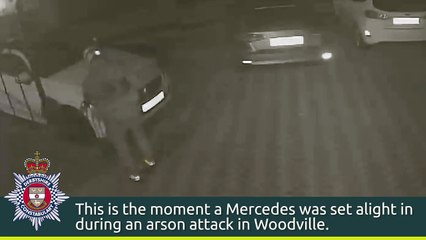 Watch the moment a Mercedes Benz erupts into a fireball in Derbyshire arson