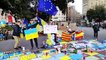 وقفة تضامنية فى كتالونيا ضد التدخل العسكرى الروسى بأوكرانيا