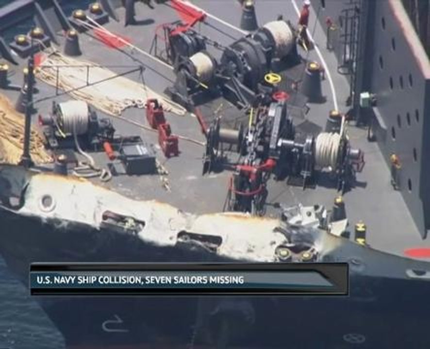 U.S. Navy ship collision, seven sailors missing
